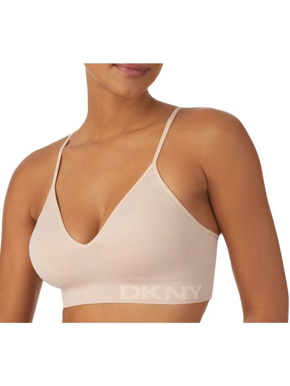 DKNY Seamless Wireless Bralette - Pale Pink, Size Medium